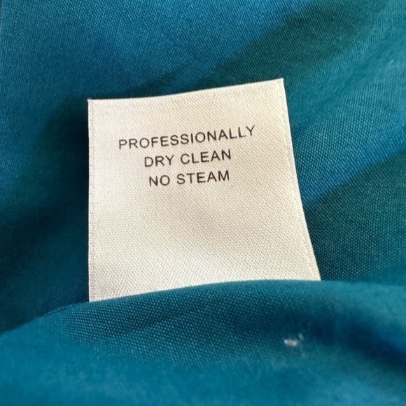 Classiques Entier Jacket Top Teal Blue Cotton Silk Blend Belted 3/4 Sleeve Small - Picture 7 of 7